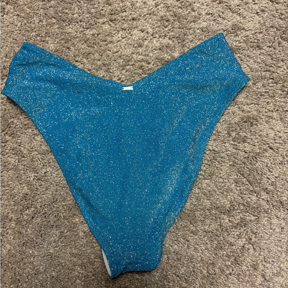 Pink Sparkling Blue High-Cut Bikini Bottom